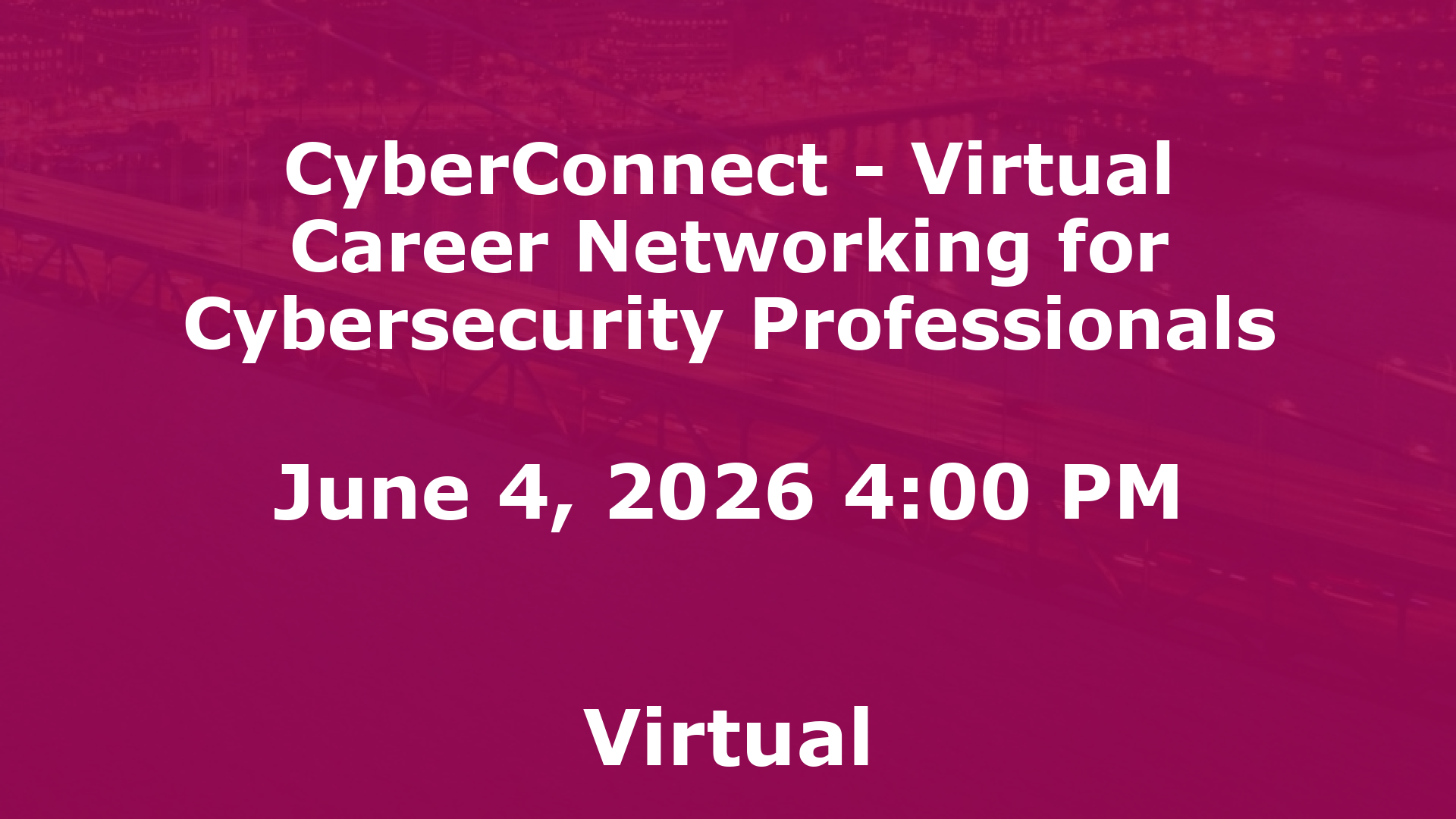 CyberConnect - Virtual Career Networking for Cybersecurity Professionals event image